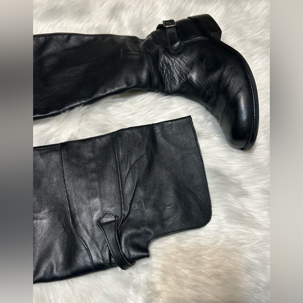 Steve Madden Black Leather Over-the-Knee Boots - Picture 7 of 9